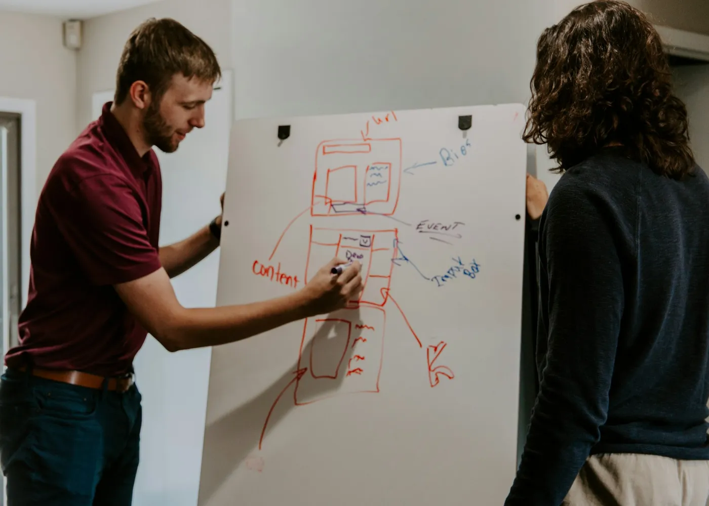 A tutor at a whiteboard